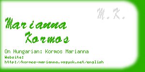 marianna kormos business card